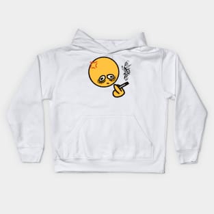 Smoking cursed emoji Kids Hoodie